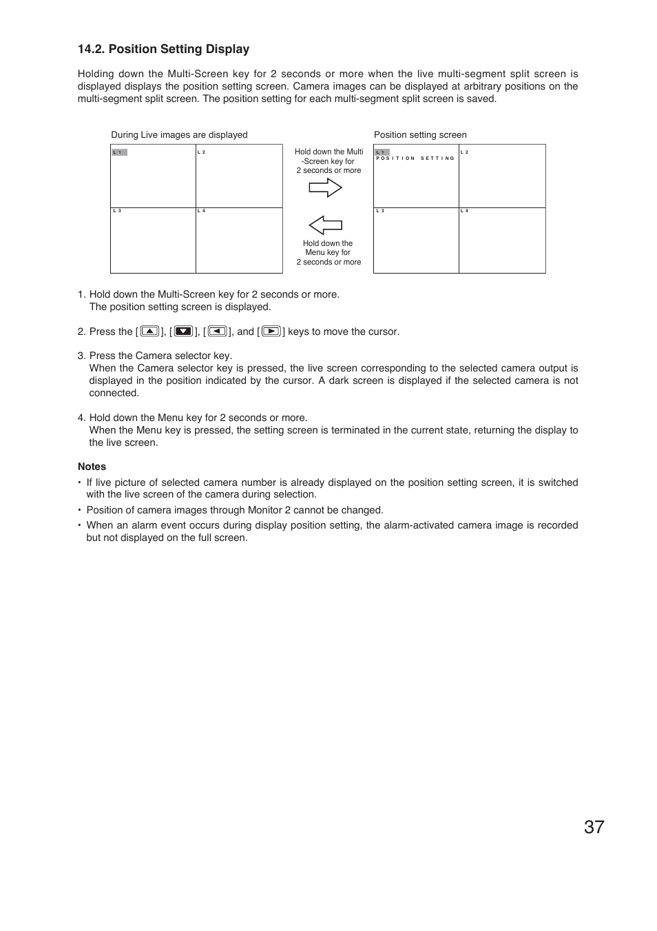 Position setting display | TOA Electronics C-DR161 CU Series User Manual | Page 37 / 130