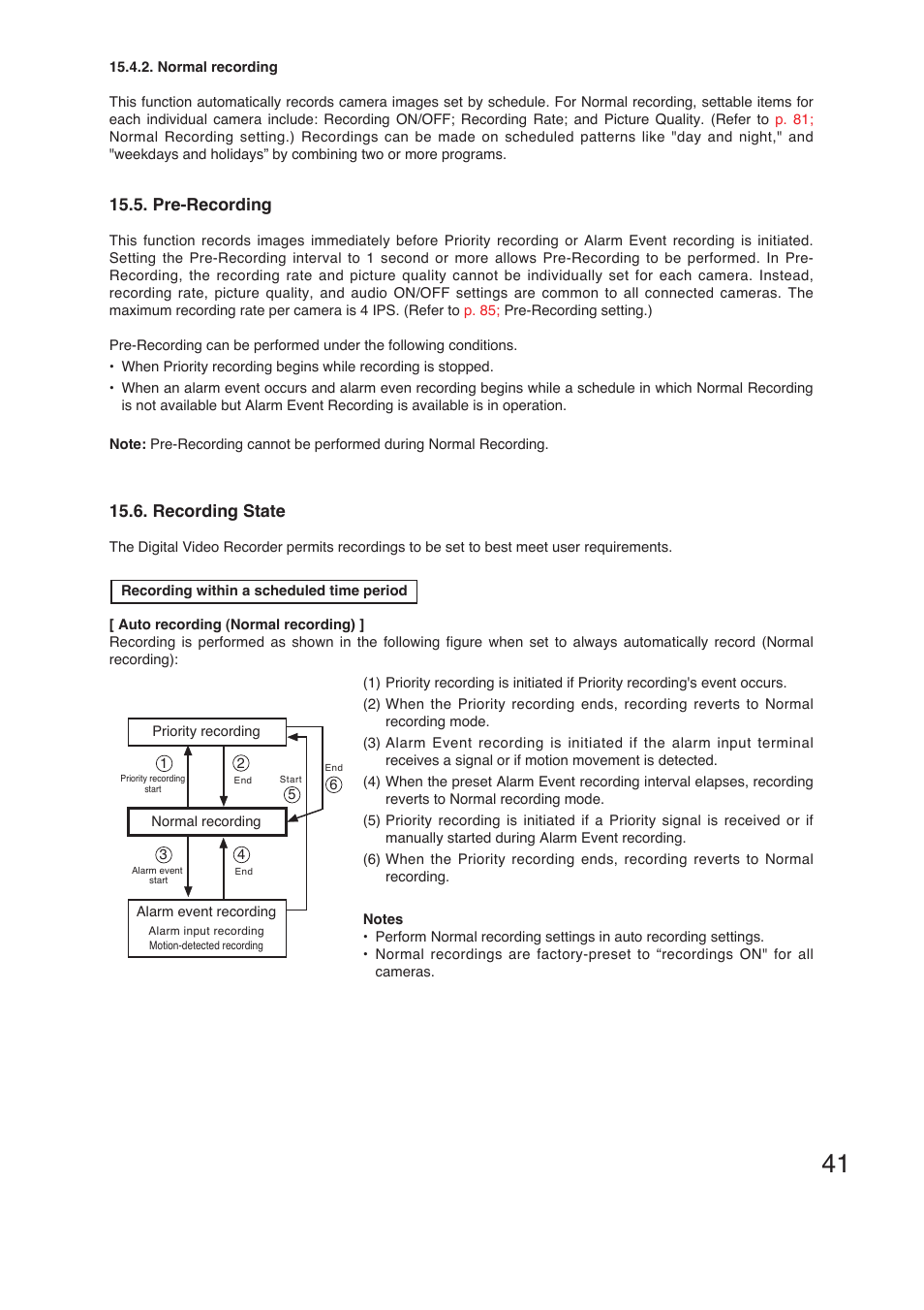 Recording state, Pre-recording | TOA Electronics C-DR161 CU Series User Manual | Page 41 / 130