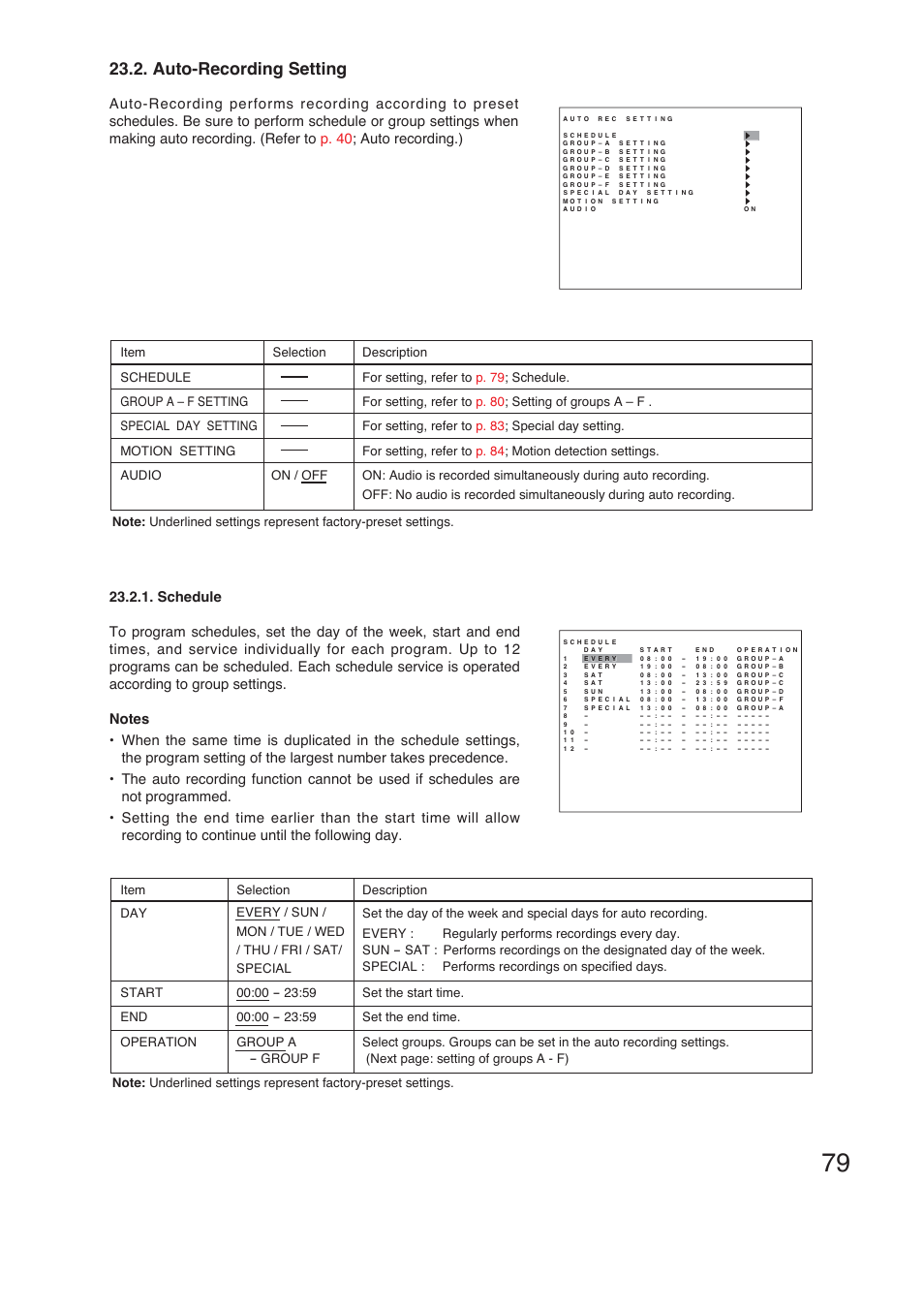 Auto-recording setting | TOA Electronics C-DR161 CU Series User Manual | Page 79 / 130