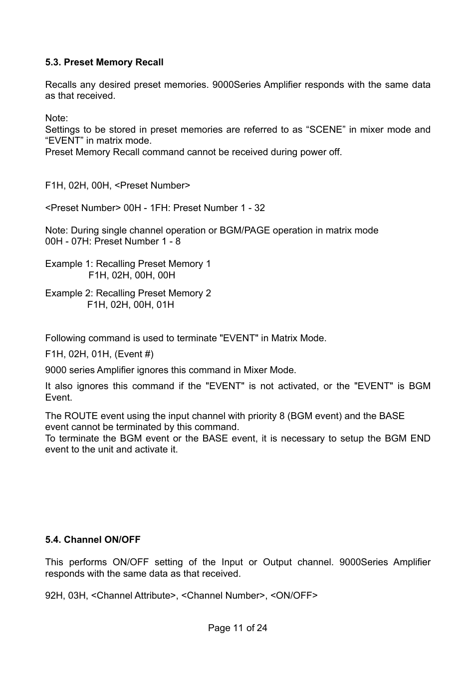 TOA Electronics RS-232C User Manual | Page 11 / 24