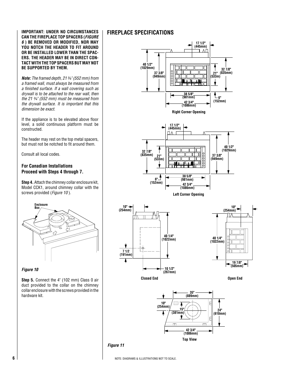 Fireplace specifications | TOA Electronics CUSTOM SERIES CR-3835L User Manual | Page 6 / 24