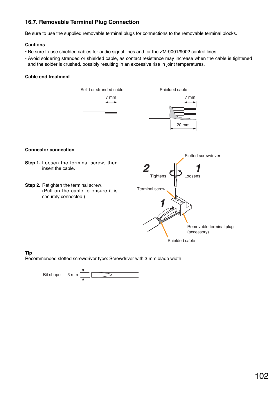Removable terminal plug connection | TOA Electronics A-9060S User Manual | Page 102 / 142