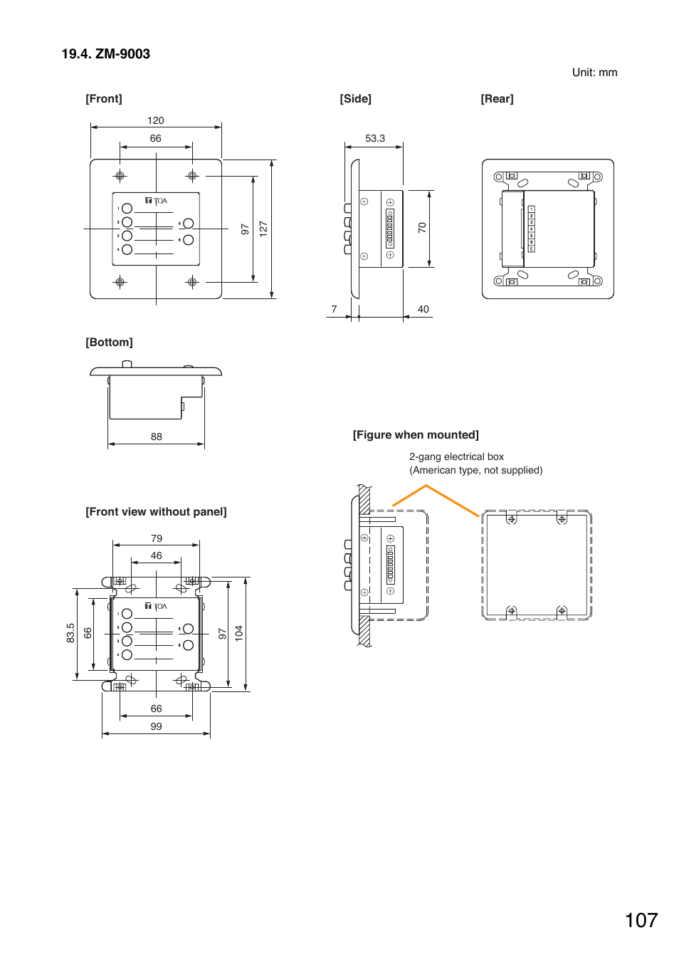 Zm-9003 | TOA Electronics A-9060S User Manual | Page 107 / 142