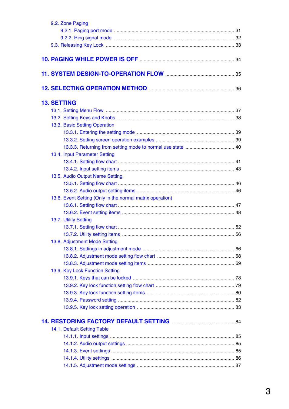 TOA Electronics A-9060S User Manual | Page 3 / 142