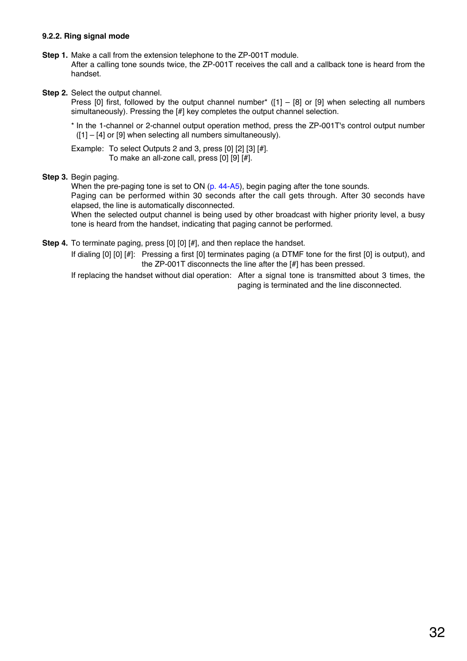 Ring signal mode | TOA Electronics A-9060S User Manual | Page 32 / 142