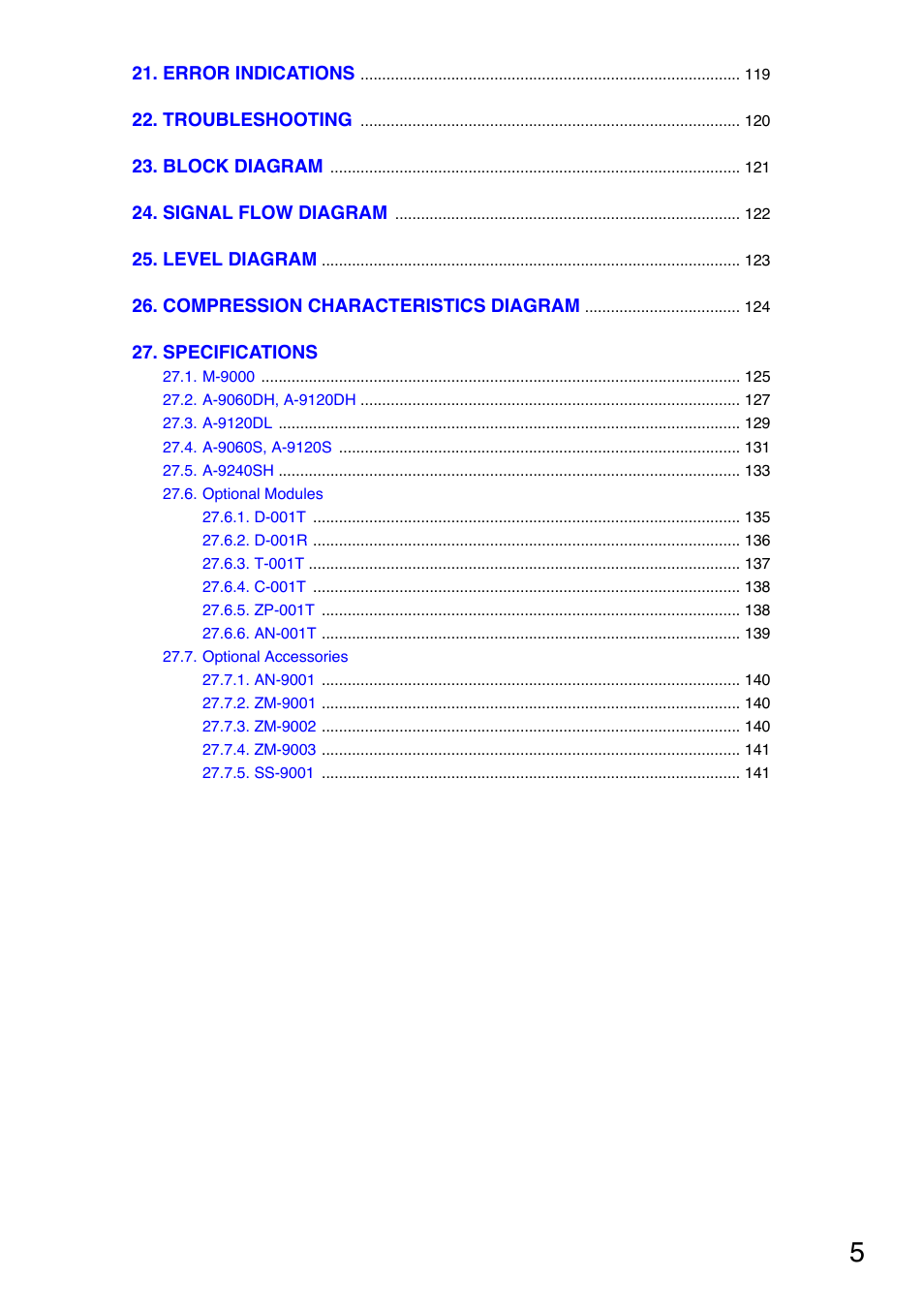 TOA Electronics A-9060S User Manual | Page 5 / 142
