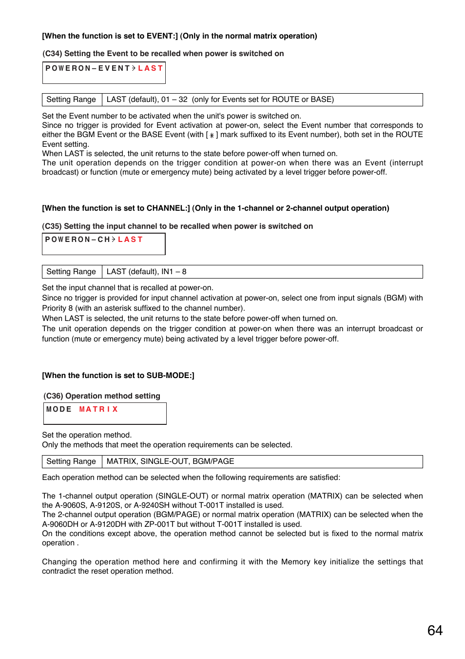 TOA Electronics A-9060S User Manual | Page 64 / 142
