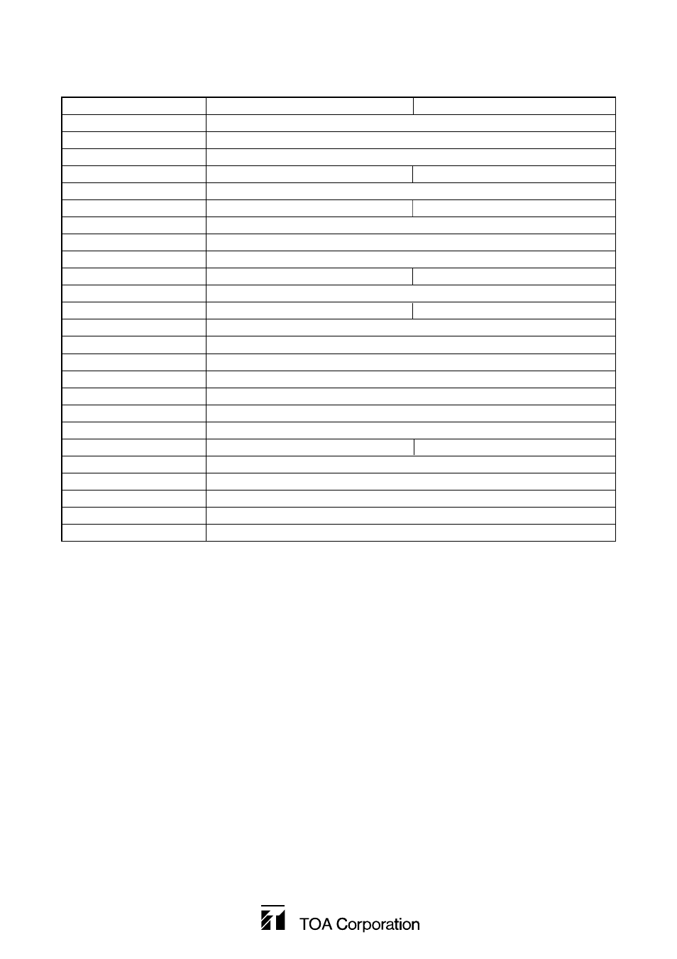 Specifications | TOA Electronics C-CV24-2 NTSC User Manual | Page 12 / 12