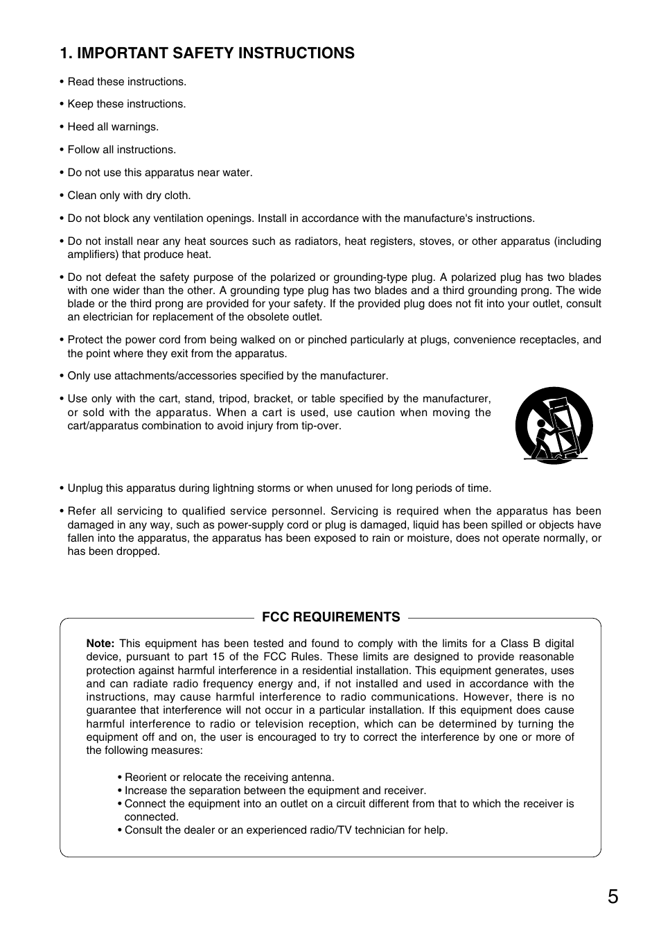 Important safety instructions | TOA Electronics M-9000 User Manual | Page 5 / 84