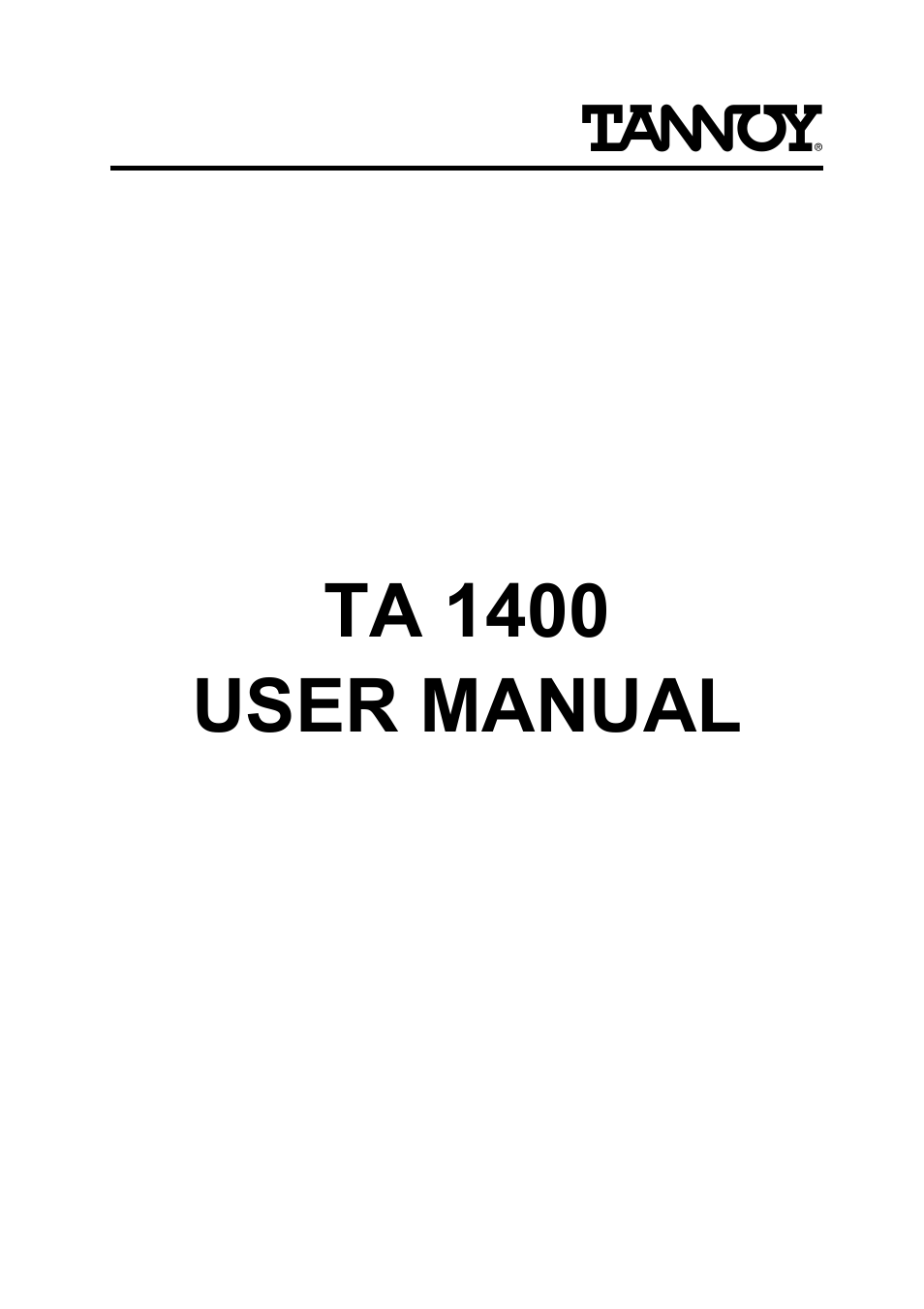 TOA Electronics TA 1400 User Manual | 16 pages