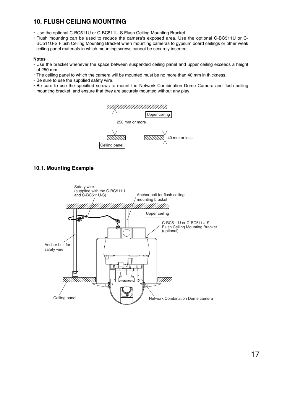 Flush ceiling mounting | TOA Electronics N-CC2564 User Manual | Page 17 / 40