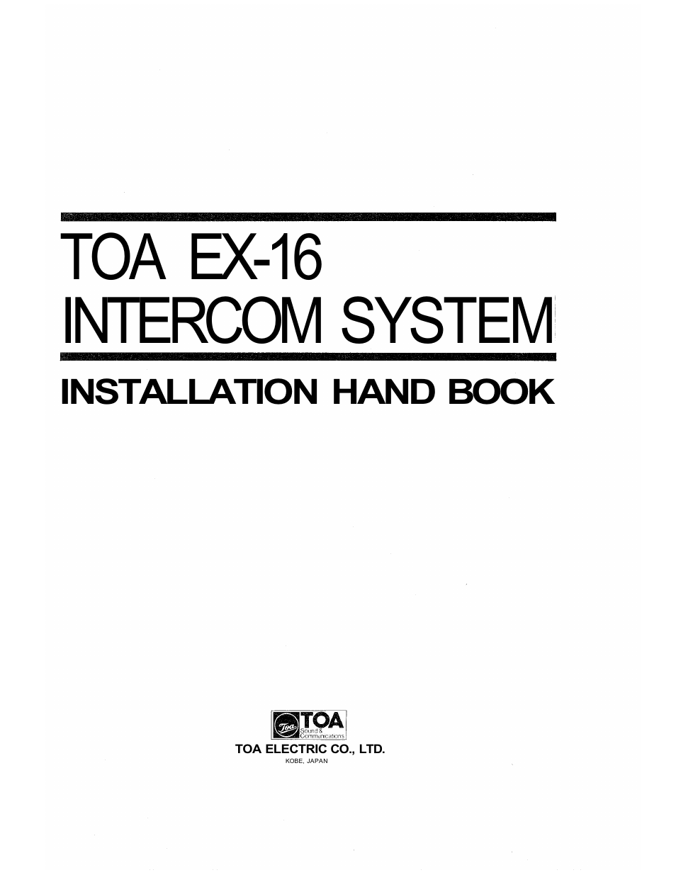 TOA Electronics EX-16 User Manual | 36 pages