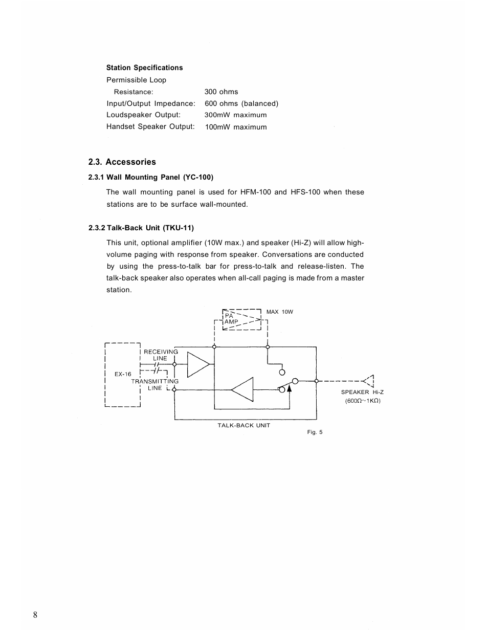 Accessories | TOA Electronics EX-16 User Manual | Page 10 / 36