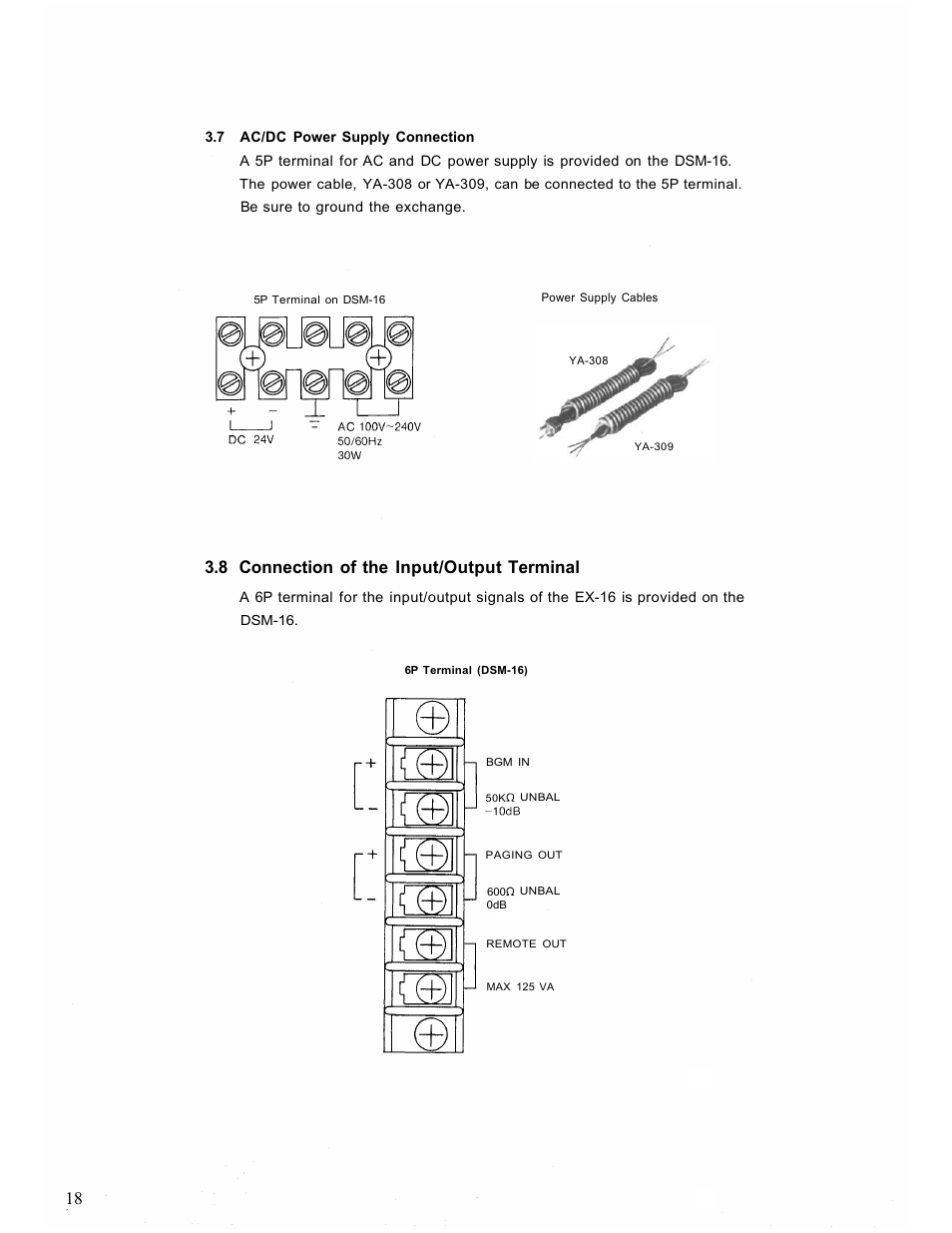 8 connection of the input/output terminal | TOA Electronics EX-16 User Manual | Page 20 / 36