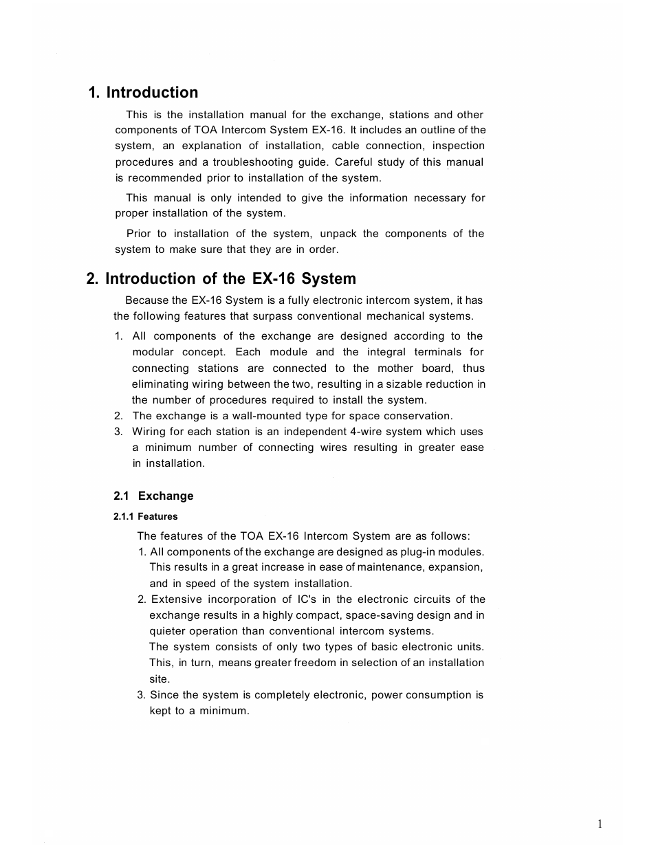Introduction, Introduction of the ex-16 system | TOA Electronics EX-16 User Manual | Page 3 / 36