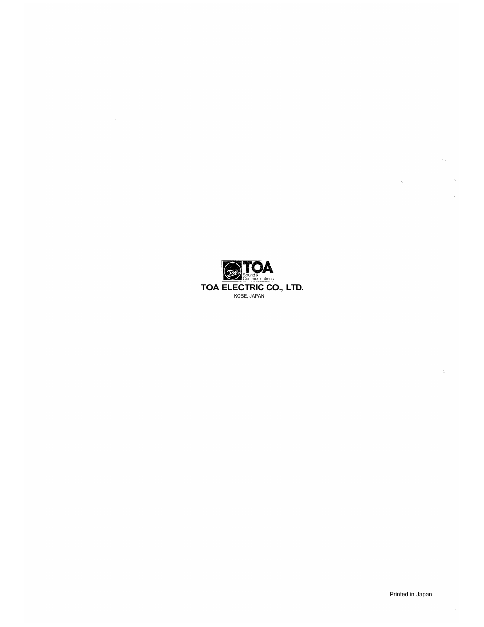 Toa electric co., ltd | TOA Electronics EX-16 User Manual | Page 36 / 36