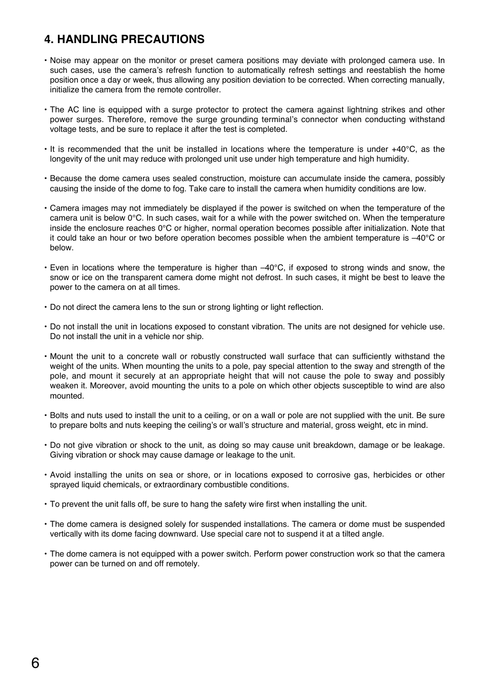 Handling precautions | TOA Electronics C-CC714 NT User Manual | Page 6 / 32