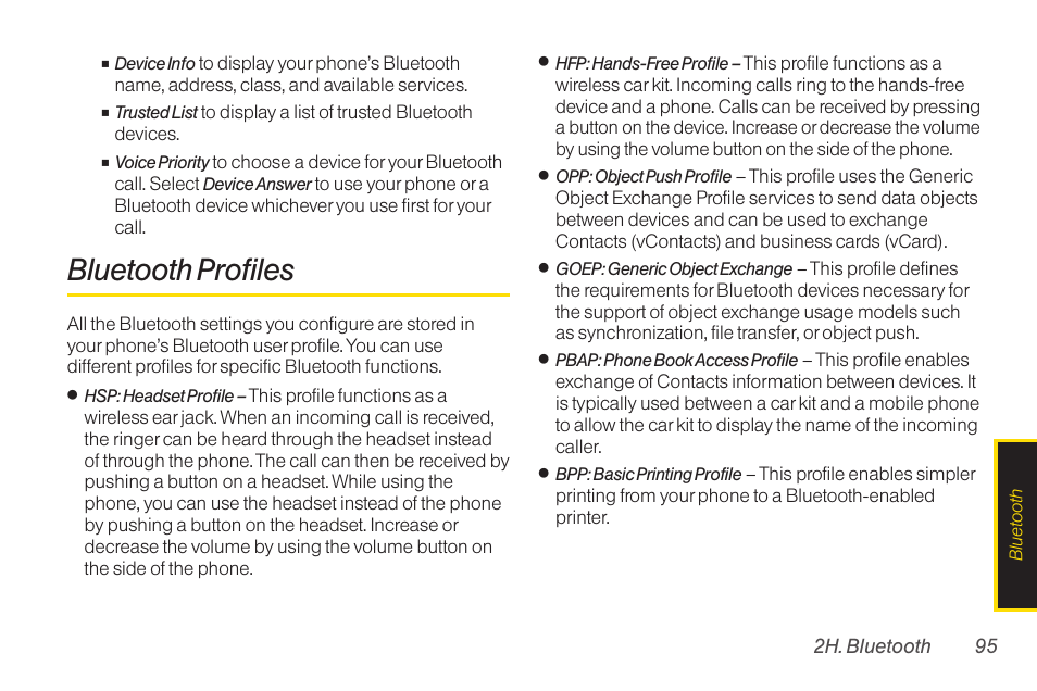 Bluetooth profiles | TOA Electronics SCP-2700 User Manual | Page 107 / 160