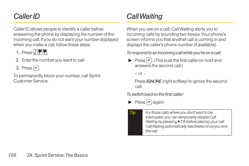 Caller id, Call waiting | TOA Electronics SCP-2700 User Manual | Page 120 / 160