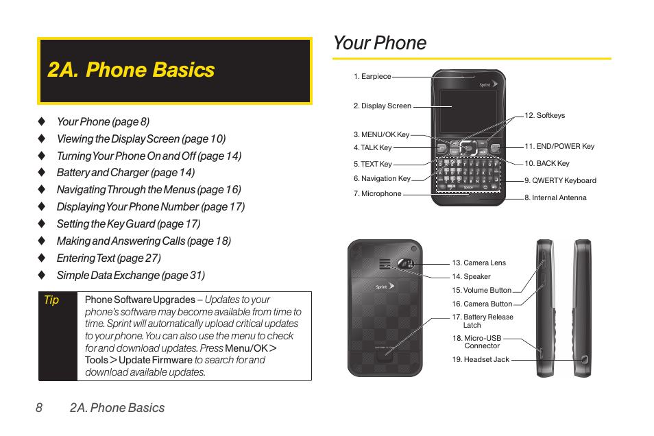 2a. phone basics, Your phone | TOA Electronics SCP-2700 User Manual | Page 20 / 160