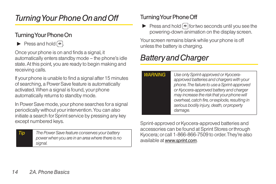 Turning your phone on and off, Battery and charger | TOA Electronics SCP-2700 User Manual | Page 26 / 160