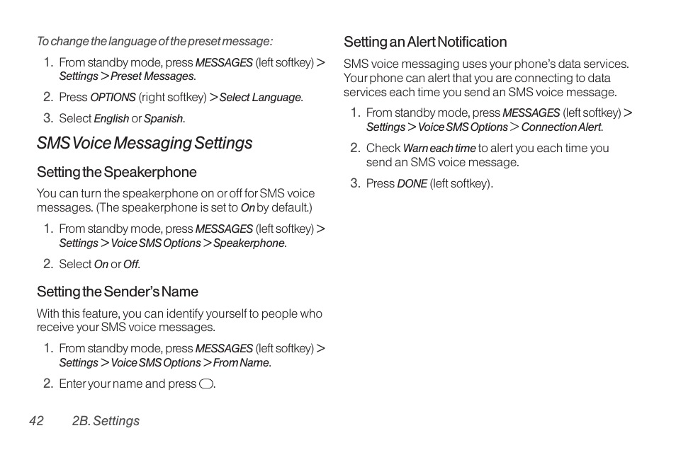 Sms voice messaging settings | TOA Electronics SCP-2700 User Manual | Page 54 / 160