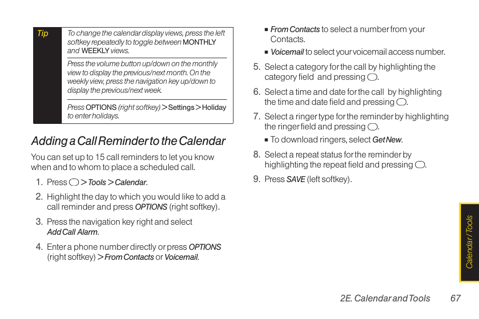 Adding a call reminder to the calendar | TOA Electronics SCP-2700 User Manual | Page 79 / 160