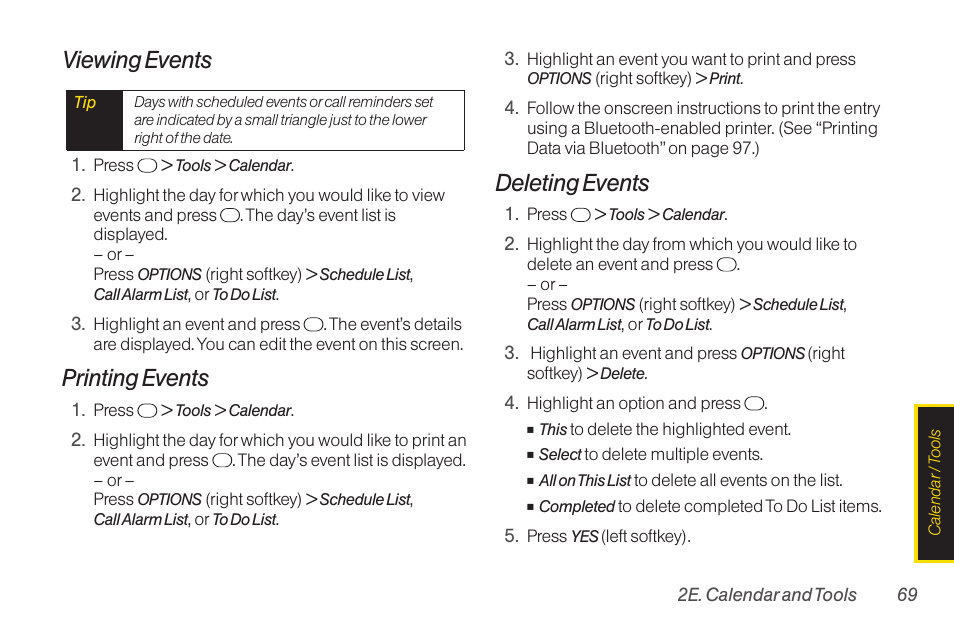 Viewing events, Printing events, Deleting events | TOA Electronics SCP-2700 User Manual | Page 81 / 160