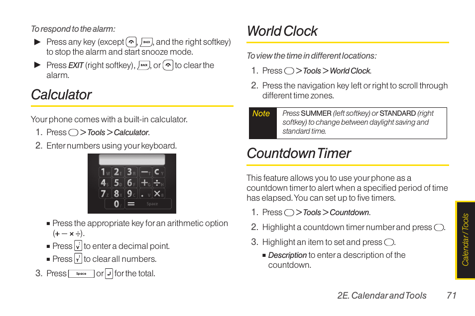 Calculator, World clock, Countdown timer | TOA Electronics SCP-2700 User Manual | Page 83 / 160
