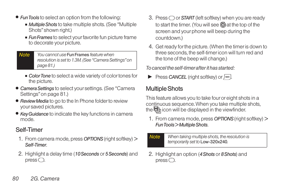 Self-timer, Multiple shots | TOA Electronics SCP-2700 User Manual | Page 92 / 160