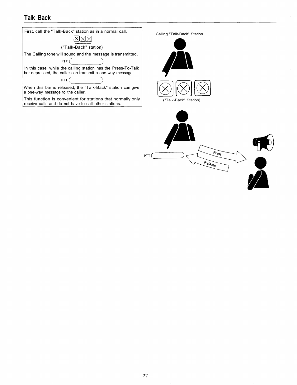 Talk back | TOA Electronics EXES 6000 CP-63 User Manual | Page 28 / 57