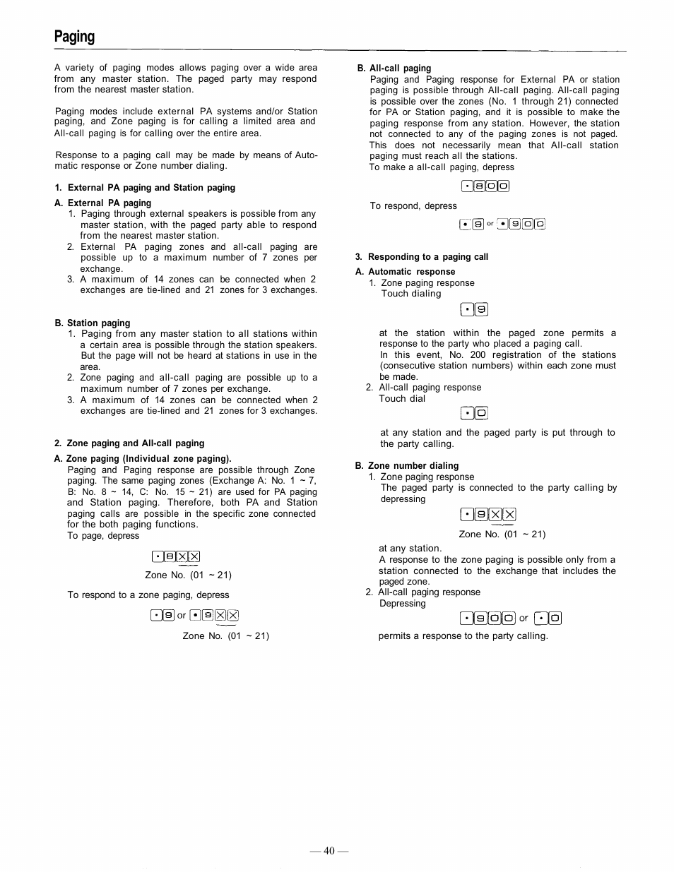 Paging | TOA Electronics EXES 6000 CP-63 User Manual | Page 41 / 57