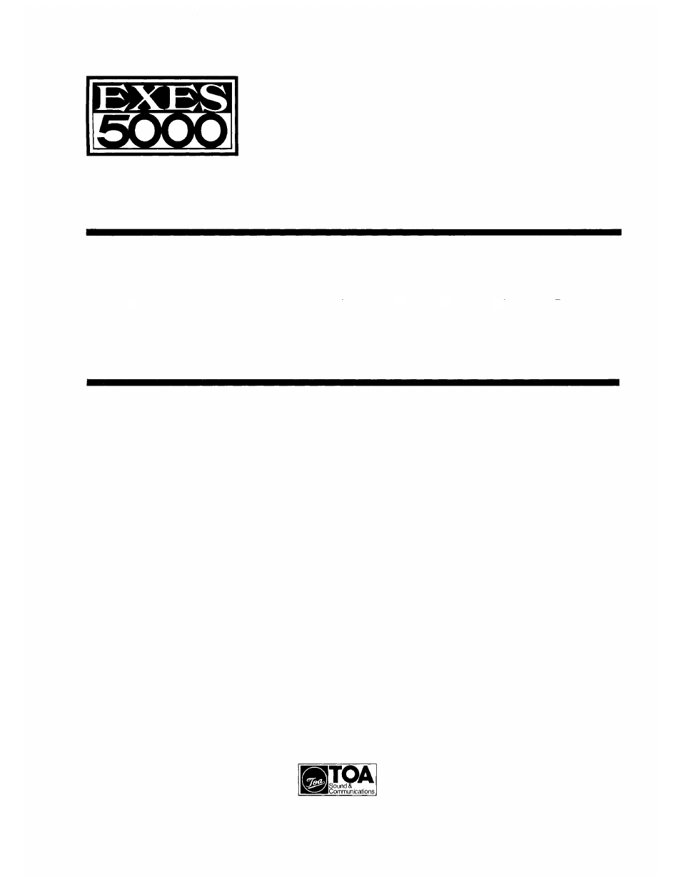 TOA Electronics TOAEXES-5OOO User Manual | 14 pages