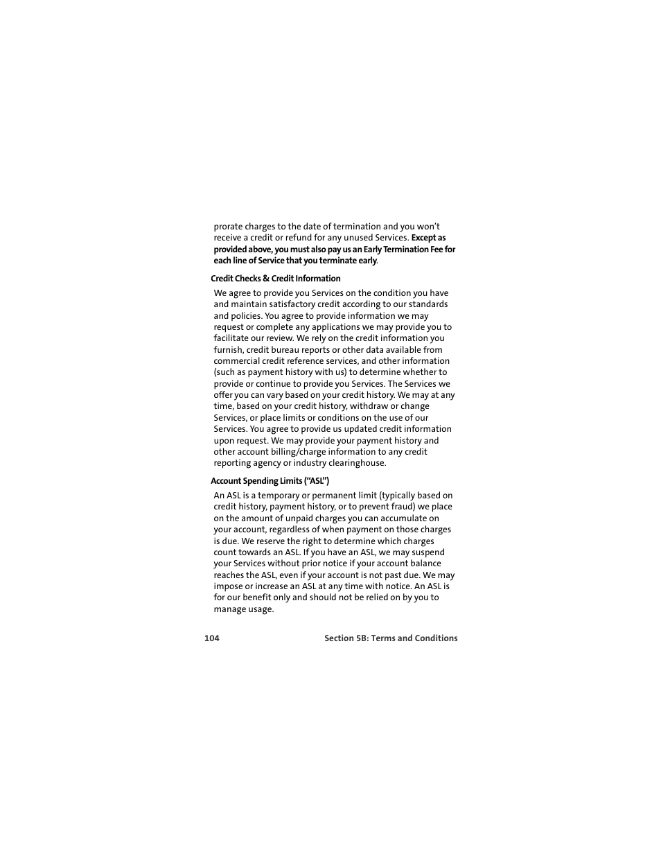 Credit checks & credit information, Account spending limits (“asl”) | TOA Electronics OVATION U720 User Manual | Page 110 / 129