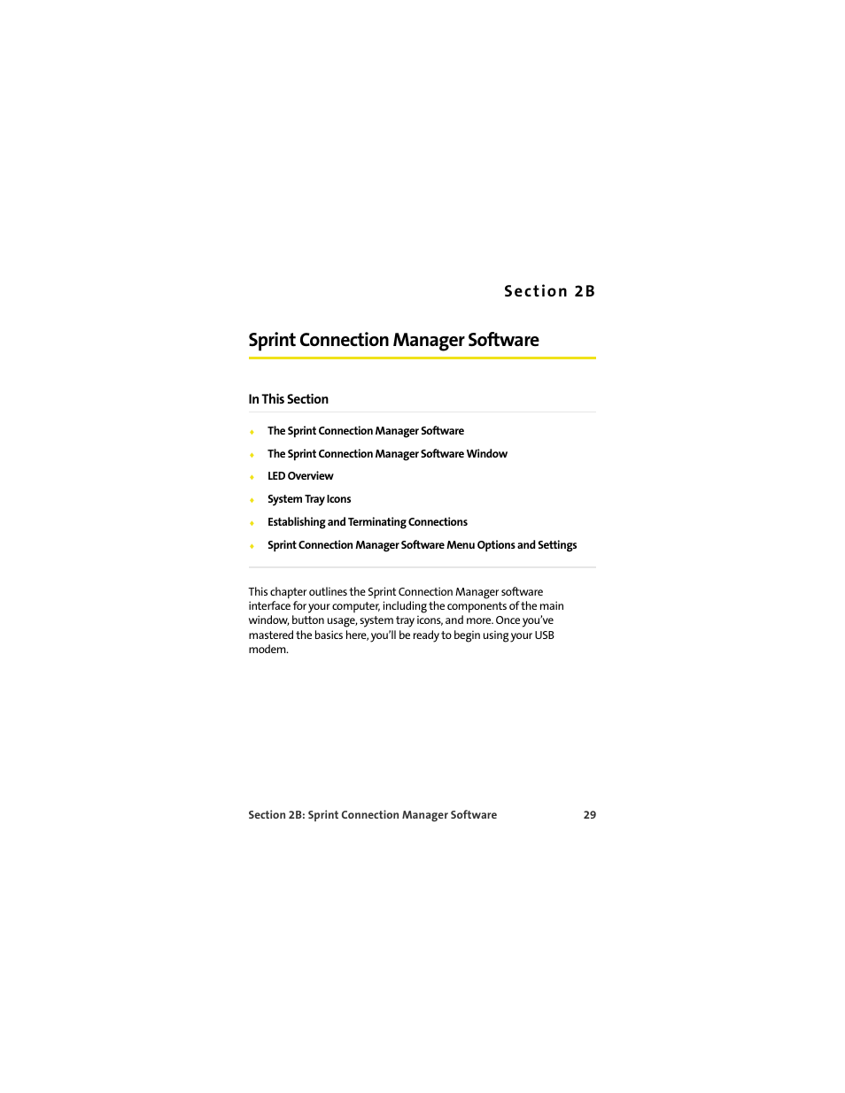 Sprint connection manager software, 2c. sprint connection manager software | TOA Electronics OVATION U720 User Manual | Page 35 / 129