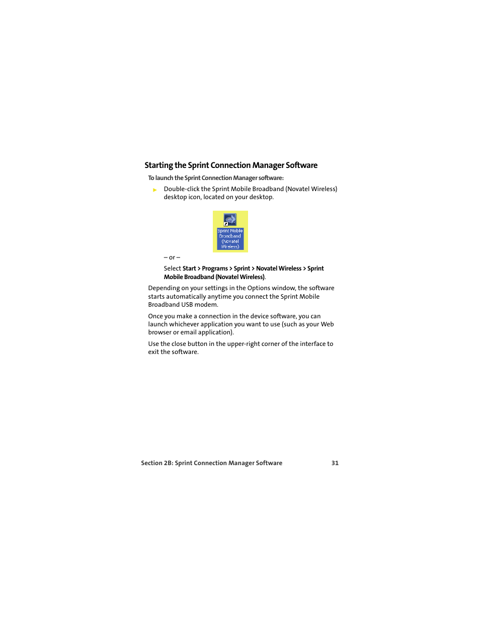 Starting the sprint connection manager software | TOA Electronics OVATION U720 User Manual | Page 37 / 129