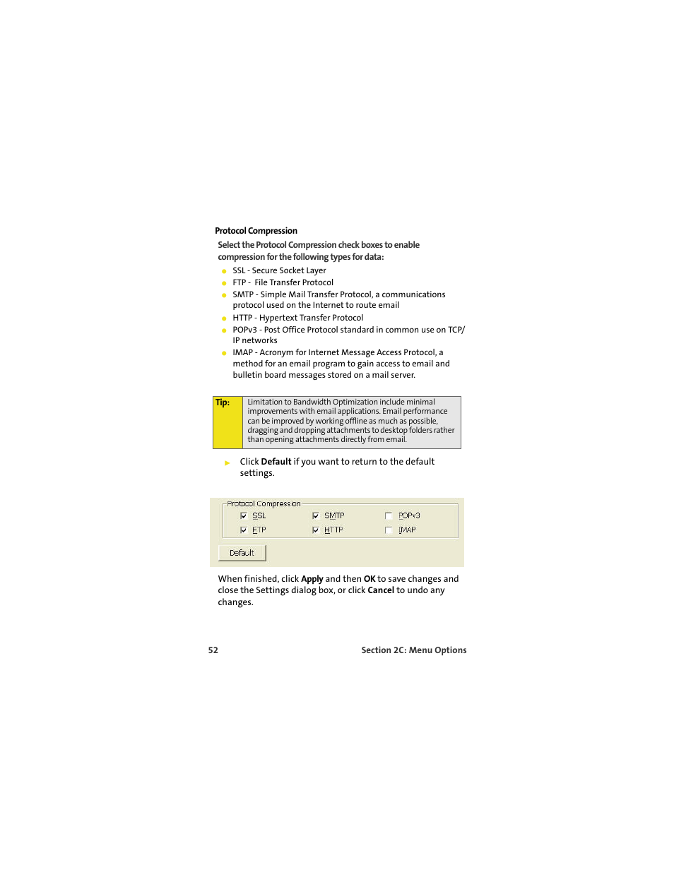 Protocol compression | TOA Electronics OVATION U720 User Manual | Page 58 / 129