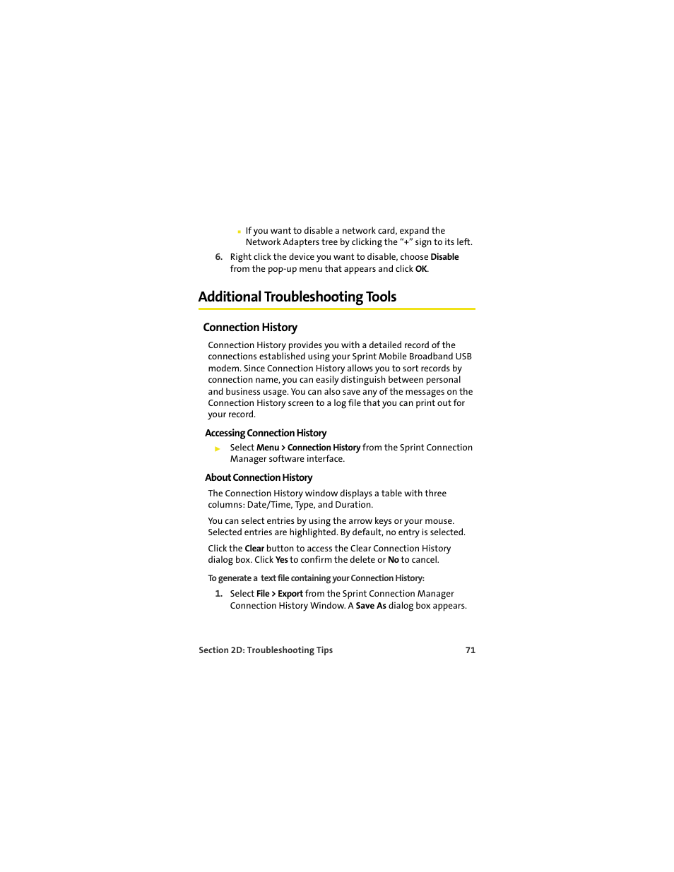 Additional troubleshooting tools, Connection history, Accessing connection history | About connection history | TOA Electronics OVATION U720 User Manual | Page 77 / 129