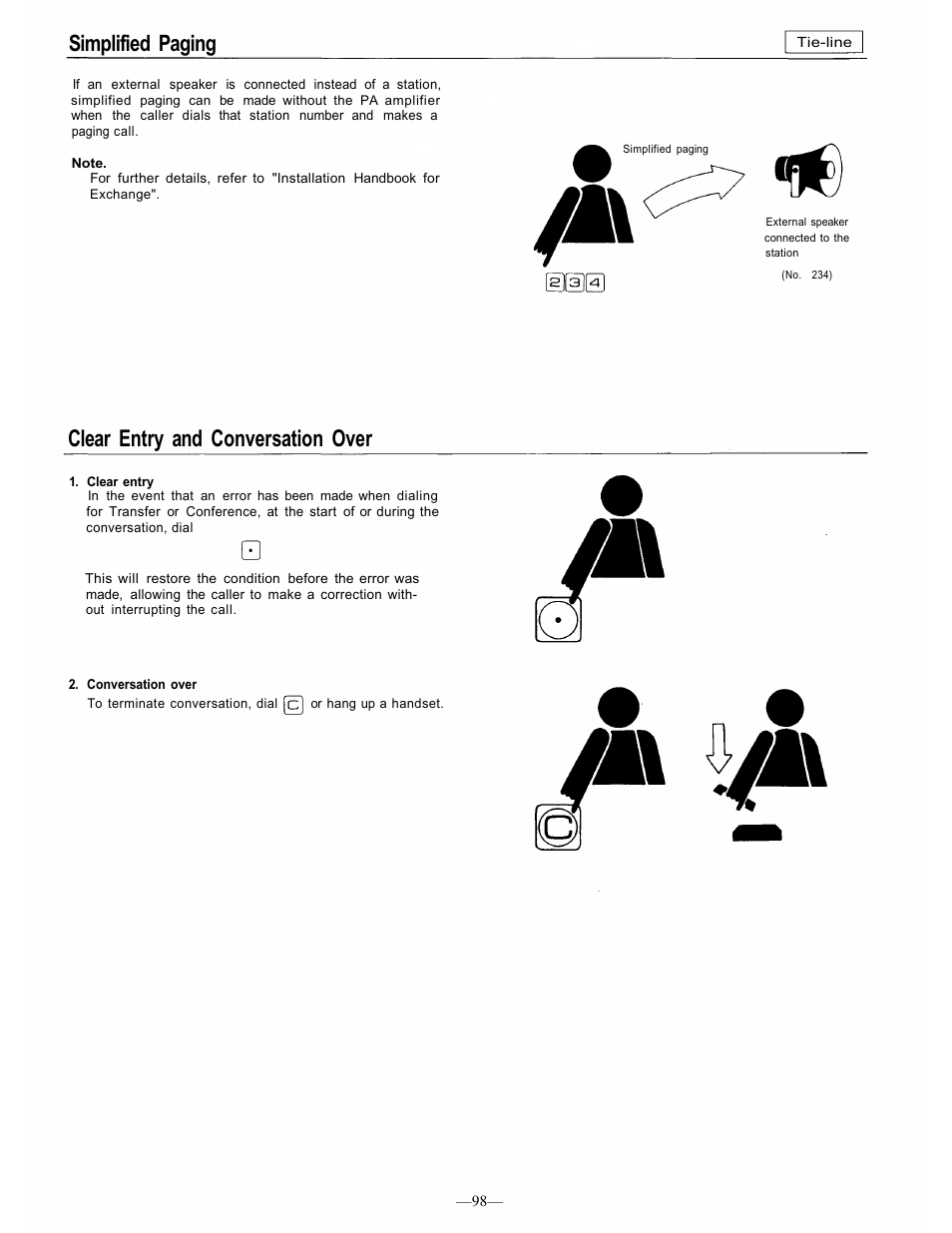 Clear entry and conversation over, Simplified paging | TOA Electronics CP-66 User Manual | Page 104 / 122