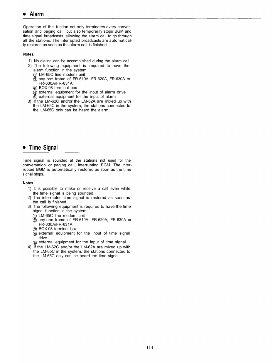 Time signal, Alarm | TOA Electronics CP-66 User Manual | Page 121 / 122