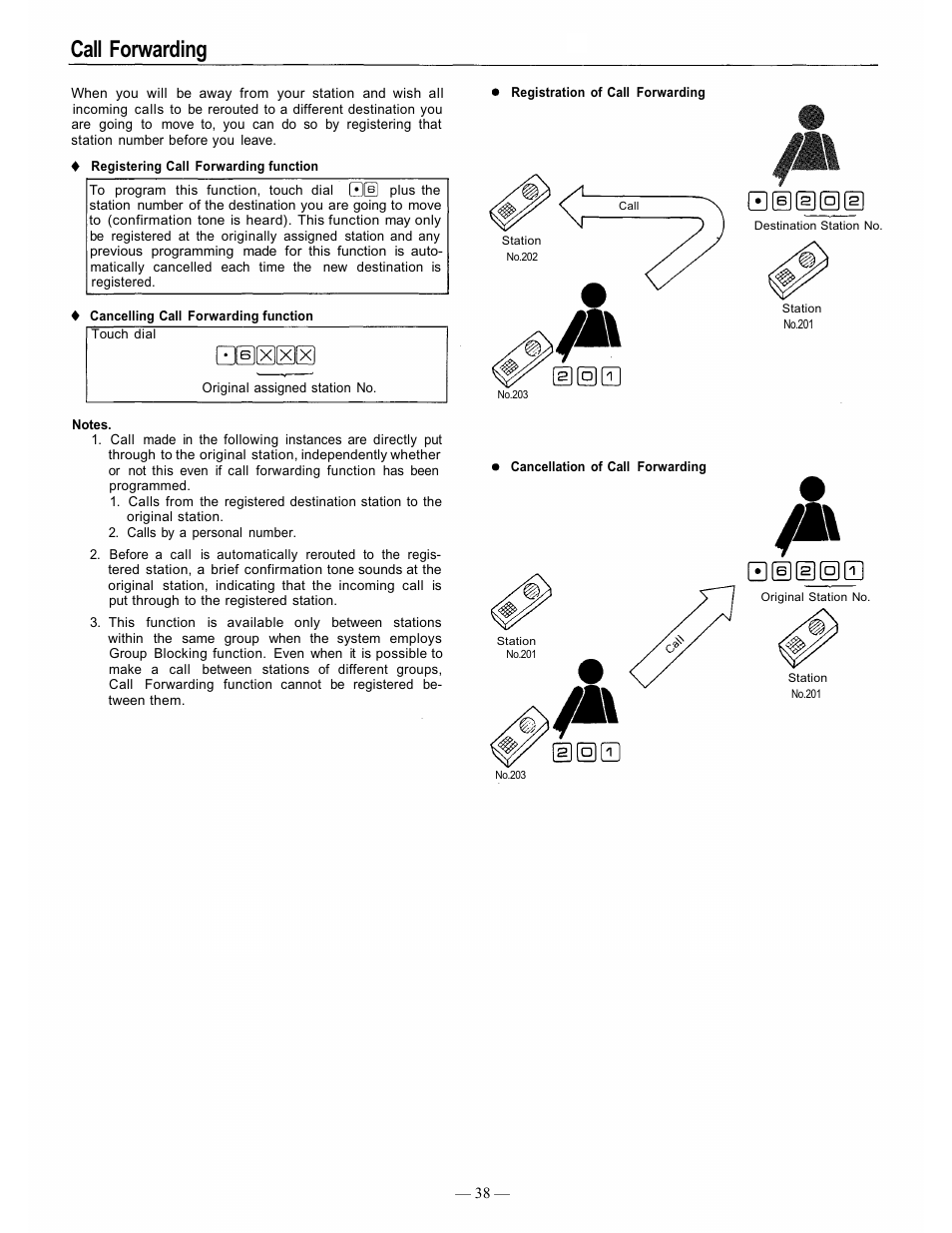 Call forwarding | TOA Electronics CP-66 User Manual | Page 43 / 122