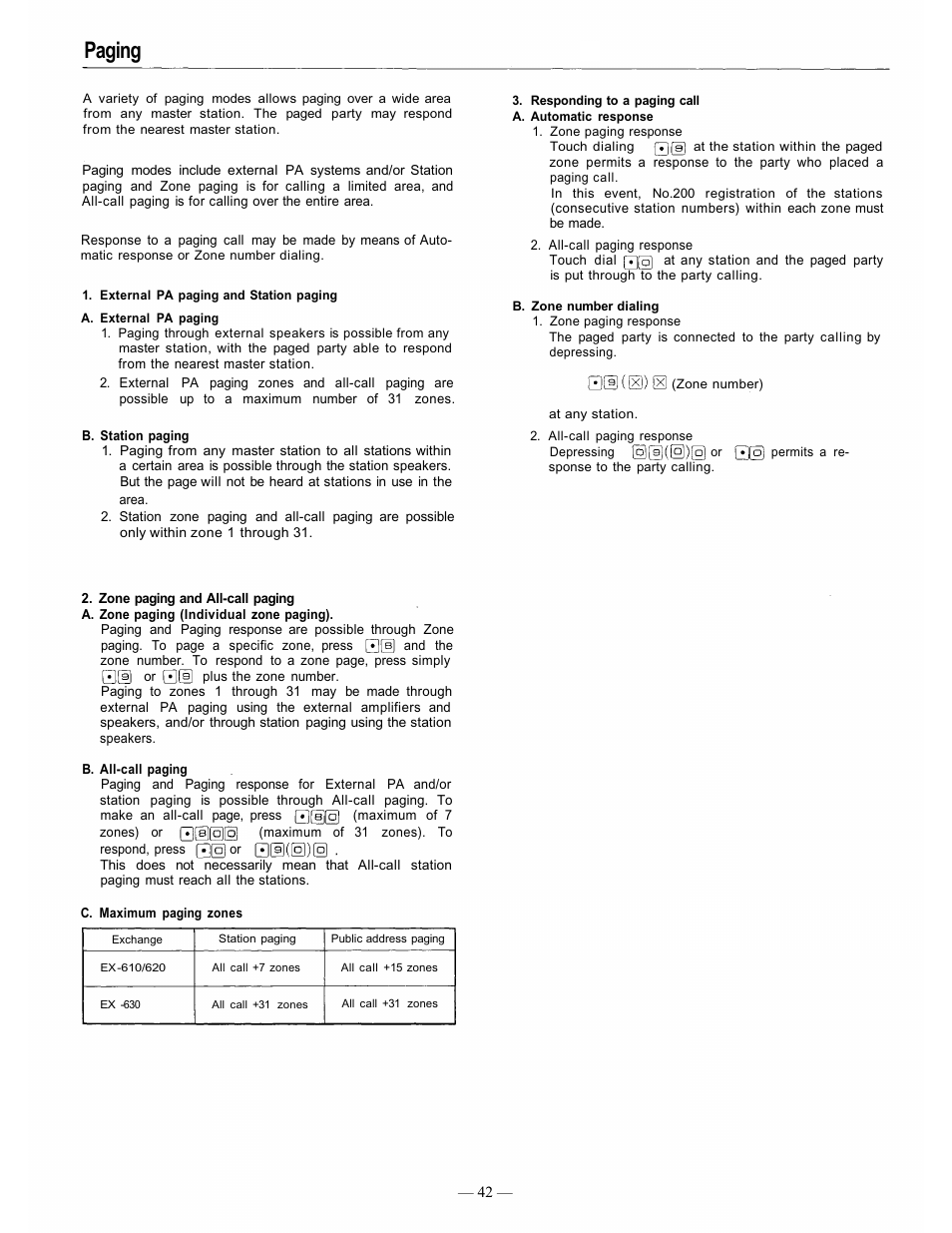 Paging | TOA Electronics CP-66 User Manual | Page 47 / 122