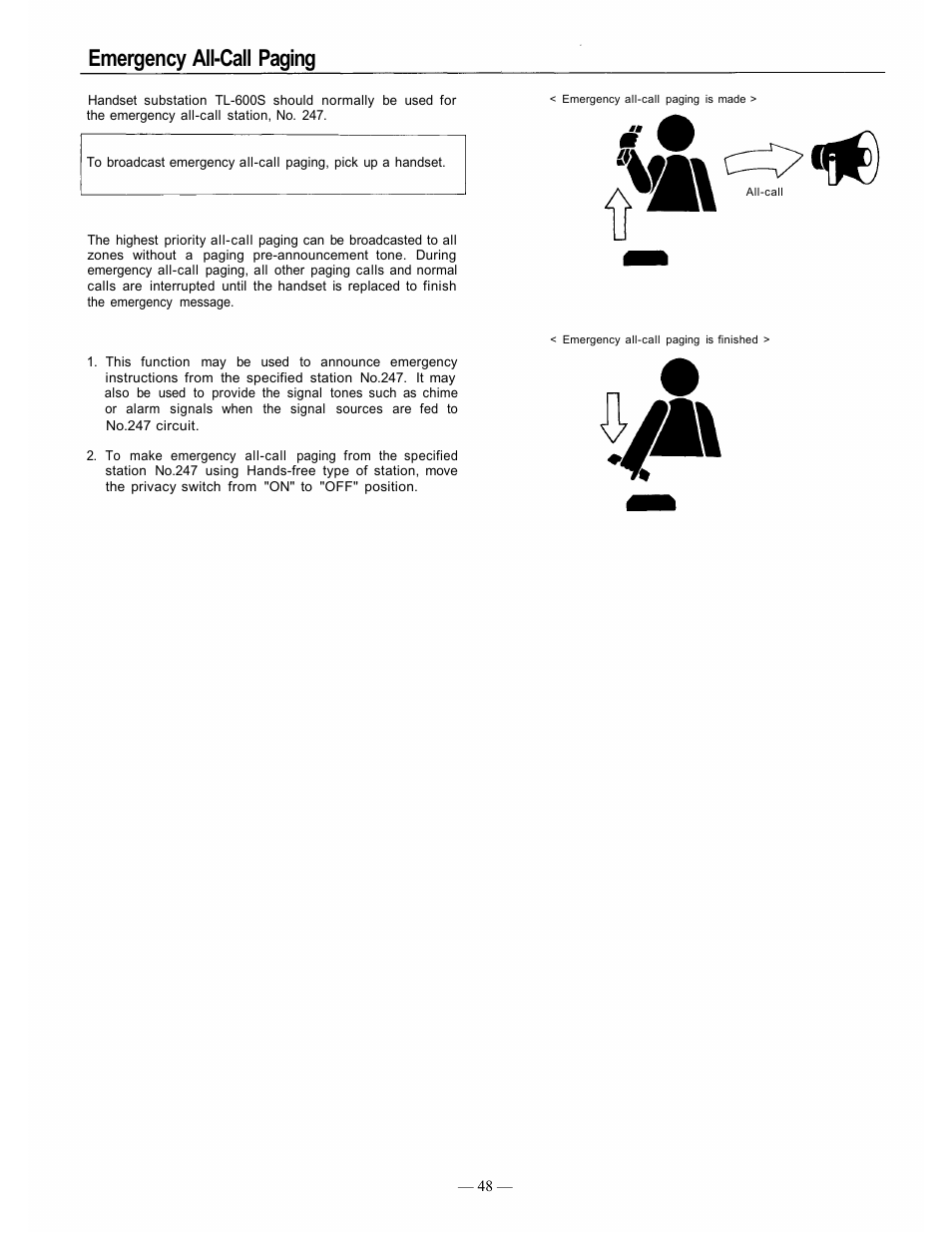 Emergency all-call paging | TOA Electronics CP-66 User Manual | Page 53 / 122
