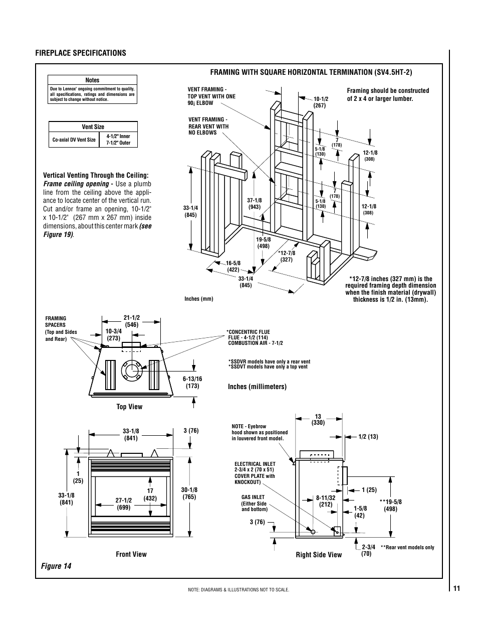 Fireplace specifications, Figure 14 | TOA Electronics SSDV-3328 User Manual | Page 11 / 36