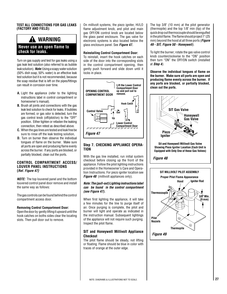 Warning, Never use an open flame to check for leaks | TOA Electronics SSDV-3328 User Manual | Page 27 / 36