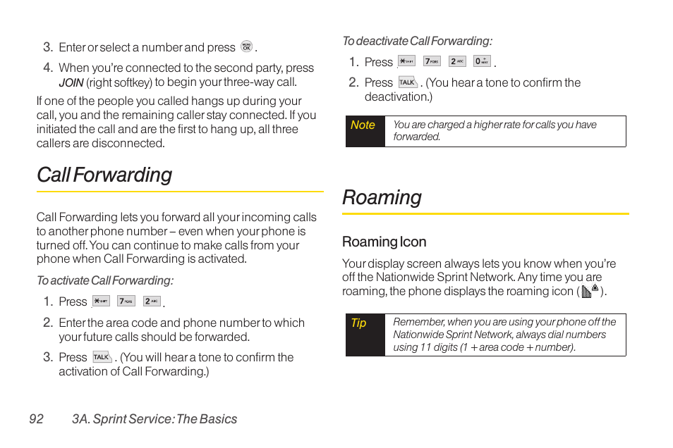 Call forwarding, Roaming | TOA Electronics LG LX290 User Manual | Page 104 / 141
