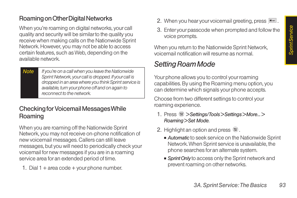 Setting roam mode | TOA Electronics LG LX290 User Manual | Page 105 / 141