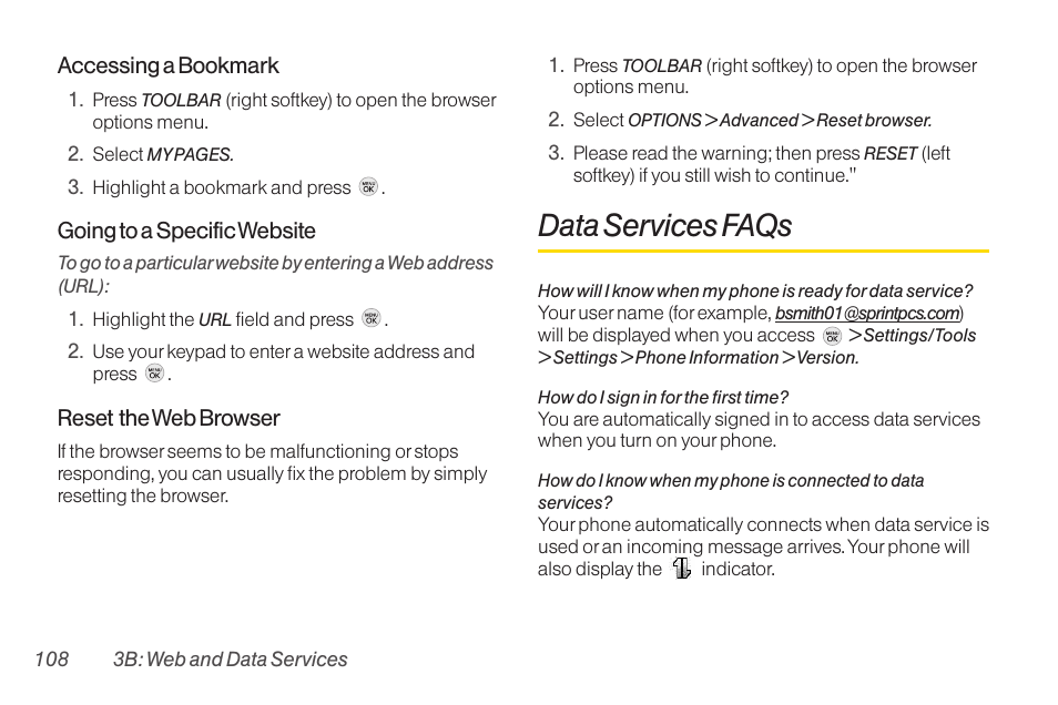 Data services faqs | TOA Electronics LG LX290 User Manual | Page 120 / 141