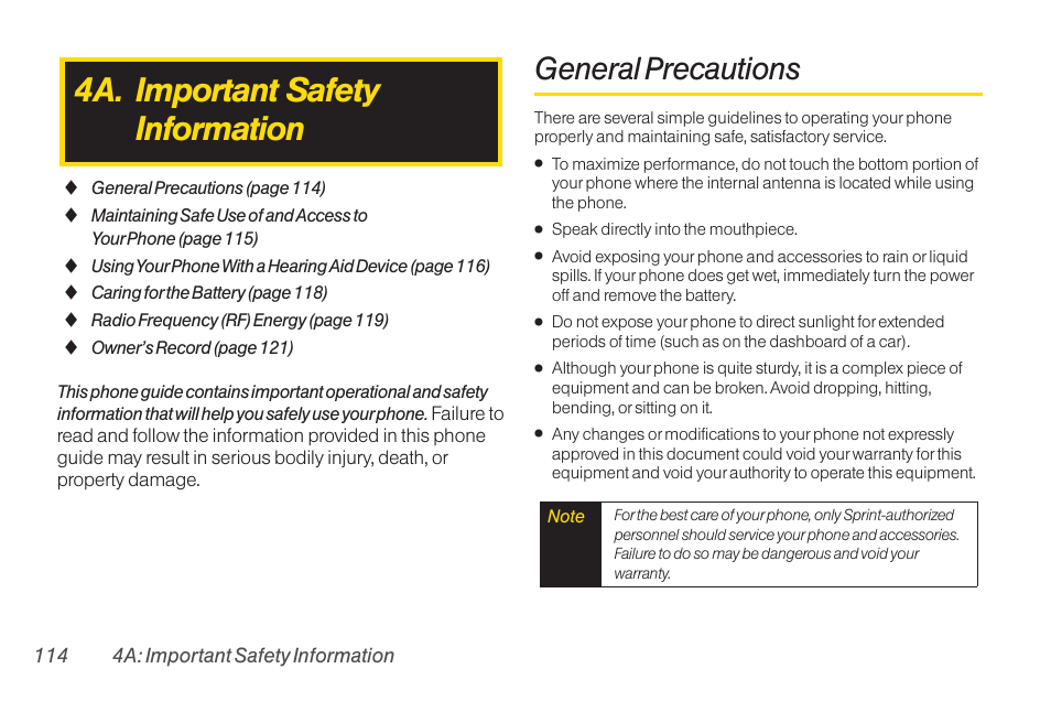 4a. important safety information, General precautions | TOA Electronics LG LX290 User Manual | Page 126 / 141
