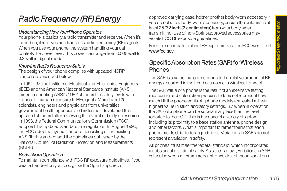 Radio frequency (rf) energy | TOA Electronics LG LX290 User Manual | Page 131 / 141